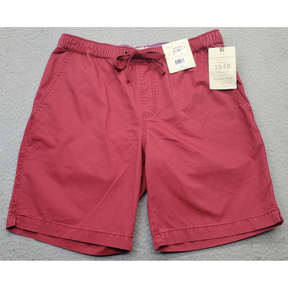 Weatherproof Casual Shorts Mens M Red Summer Wear Elastic Waist Drawstring